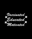 Vaccinated, Educated, Motivated. COVID-19 awareness quota t-shirt vector design. Coronavirus poster, banner, and social media post