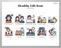 Healthy life icons LineColor pack