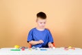 Healthy life. Kid little doctor sit table with stethoscope and medical tools. Medicine concept. Health care. Medical Royalty Free Stock Photo