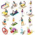 Healthy Life Style Isometric Icons