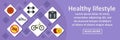 Healthy lifestyle banner horizontal concept Royalty Free Stock Photo