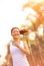 Healthy lifestyle beautiful asian woman running Royalty Free Stock Photo