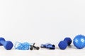 Healthy lifestyle blue sports accessories