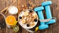 Healthy lifestyle, breakfast with cerea and fruit Royalty Free Stock Photo