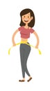 Healthy lifestyle cartoon portrait of smiling young fitness girl in perfect shape.