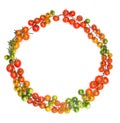 Healthy lifestyle cherry tomatoes circle shape concept