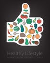 Healthy Lifestyle concept. We are what we eat. Vector