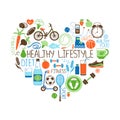 Healthy Lifestyle  Diet and Fitness Heart sign Royalty Free Stock Photo