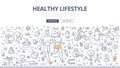 Healthy Lifestyle Doodle Concept