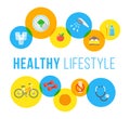 Healthy lifestyle flat vector concept