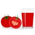 Healthy Lifestyle. Freshly squeezed juice in a glass. Tomato jui