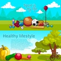 Healthy Lifestyle Horizontal Banners