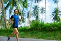 Healthy Lifestyle. Jogger Running. Sporty Runner Man Jogging. Sp Royalty Free Stock Photo