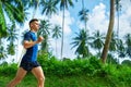 Healthy Lifestyle. Jogger Running. Sporty Runner Man Jogging. Sp Royalty Free Stock Photo