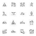 Healthy lifestyle line icons set Royalty Free Stock Photo