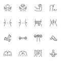 Healthy lifestyle line icons set Royalty Free Stock Photo