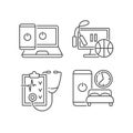 Healthy lifestyle linear icons set