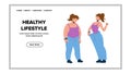 Healthy Lifestyle For Lose Weight Woman Vector