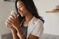 Healthy Lifestyle. Portrait Of Happy Smiling Asian Woman With Glass Of Fresh Water Royalty Free Stock Photo