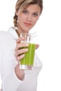 Healthy lifestyle series - Glass of kiwi juice Royalty Free Stock Photo