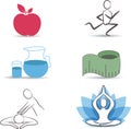 Healthy lifestyle symbol collection