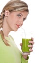 Healthy lifestyle - Woman drinking kiwi juice