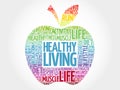 Healthy Living apple word cloud