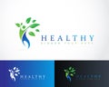 healthy logo creative people tree design concept business herbal medical Royalty Free Stock Photo