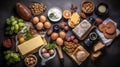 Healthy low carbs products. Ketogenic diet concept. Selective focus, copy space, generative ai Royalty Free Stock Photo