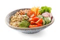 Healthy lunch bowl with grilled chicken, vegetables and quinoa Royalty Free Stock Photo
