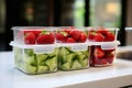 Healthy Lunch Box Packed with a Variety of Fresh and Colorful Fruits and Vegetables Royalty Free Stock Photo