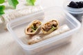 Healthy lunch box with sandwich wrap Royalty Free Stock Photo