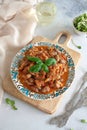 Chicken hearts in a tomato sauce