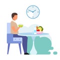 Healthy lunch habits flat vector illustration