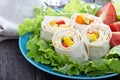 Healthy lunch snack tortilla wraps