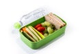 Healthy Lunchbox for school with sandwich,fruit and vegetables Royalty Free Stock Photo
