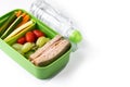 Healthy Lunchbox for school with sandwich,fruit and vegetables Royalty Free Stock Photo