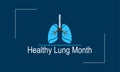 Healthy lung month banner design with white background. Vector template Royalty Free Stock Photo