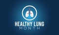 Healthy lung month banner design with white background. Vector template Royalty Free Stock Photo