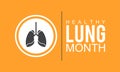 Healthy lung month banner design with white background. Vector template Royalty Free Stock Photo