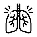 healthy lungs black icon vector illustration