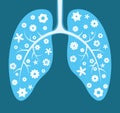 Healthy lungs. Vector illustration