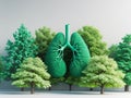 Healthy lungs represented by lush green trees Royalty Free Stock Photo