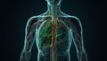 Healthy male chest x ray shows clear lungs generated by AI