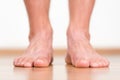 Healthy male feet stepping