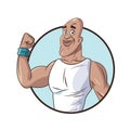 Healthy man athletic strong ftiness icon