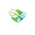 Healthy man and leaves figure vector logo design. Royalty Free Stock Photo