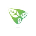 Healthy man and leaves figure vector logo design. Royalty Free Stock Photo