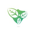 Healthy man and leaves figure vector logo design. Royalty Free Stock Photo