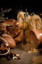 Healthy meal with bread , cereals Royalty Free Stock Photo